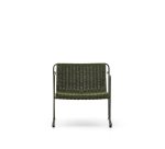 Fauteuil empilable Maurina en acier galvanisé vert et corde verte