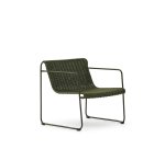 Fauteuil empilable Maurina en acier galvanisé vert et corde verte