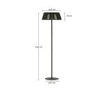 Lampadaire solaire d’extérieur Aldet en corde chinée noir et vert et pied en métal noir Ø 46 cm