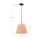 Plafonnier Lisora en papier mâché beige Ø 25 cm