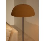 Lampadaire Nibla en métal noir et abat-jour avec effet terre cuite