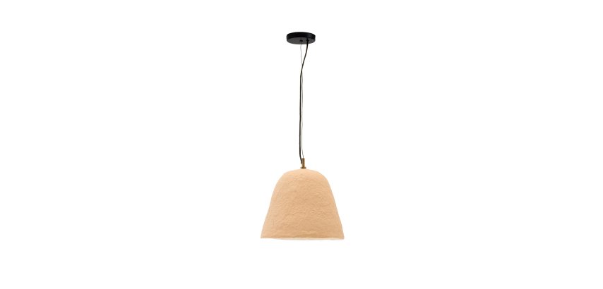 Lisora ceiling lamp in beige papier-mâché Ø25cm