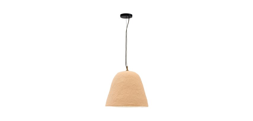 Lisora ceiling lamp in beige papier-mâché Ø35cm