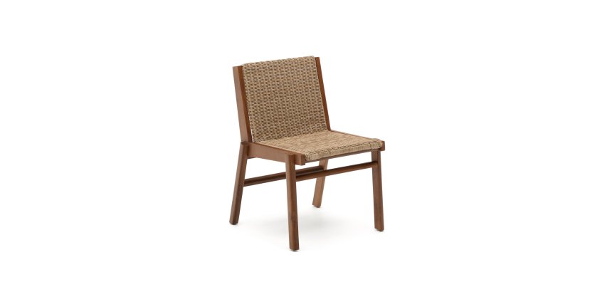 Chair Itani in acacia wood and synthetic rattan