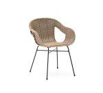 Chaise empilable Eltiera en rotin synthétique avec structure en acier noir