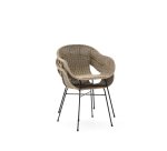 Chaise empilable Eltiera en rotin synthétique avec structure en acier noir