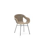 Chaise empilable Eltiera en rotin synthétique avec structure en acier noir