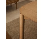 Table Indara en placage de frêne avec finition naturelle 160 x 90 cm