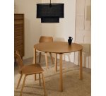 Table ronde Indara en placage de frêne avec finition naturelle Ø110 cm