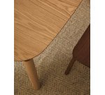 Table carrée Indara en placage de frêne avec finition naturelle 100 x 100 cm