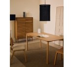 Table Indara en placage de frêne avec finition naturelle 160 x 90 cm