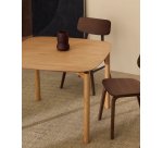 Table carrée Indara en placage de frêne avec finition naturelle 100 x 100 cm