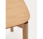 Table Indara en placage de frêne avec finition naturelle 160 x 90 cm