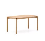 Table Indara en placage de frêne avec finition naturelle 160 x 90 cm