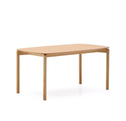 Table Indara en placage de frêne avec finition naturelle 160 x 90 cm