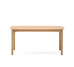 Table Indara en placage de frêne avec finition naturelle 160 x 90 cm