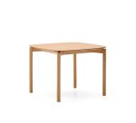 Table carrée Indara en placage de frêne avec finition naturelle 100 x 100 cm