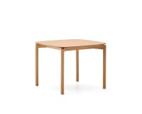 Indara square table in ash veneer with natural finish 100 x 100 cm