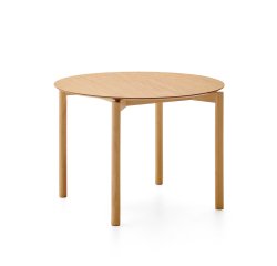 Table ronde Indara en placage de frêne avec finition naturelle Ø110 cm