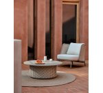 Table basse d’extérieur Sedalis en aluminium et corde taupe Ø 99 cm