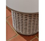 Table auxiliaire d’extérieur Sedalis en aluminium et corde taupe Ø50 cm