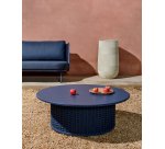 Table basse d’extérieur Sedalis en aluminium et corde bleue Ø 99 cm