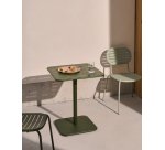 Table d’extérieur Brai en acier galvanisé vert 70 x 70 cm