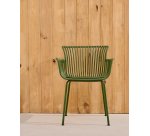 Chaise d’extérieur Surpika avec pieds en acier vert