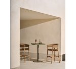 Tabouret Arinella en bois d’acacia, finition ton naturel et corde beige 75cm