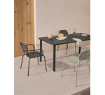 DE_Chaise d’extérieur empilable avec accoudoirs Brai en acier galvanisé gris foncé