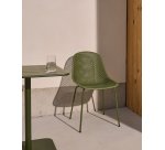 Chaise d’extérieur Quinby avec pieds en acier vert