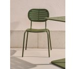 Chaise d’extérieur empilable Brai en acier galvanisé vert