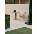Sedalis round outdoor table in steel with taupe aluminium top Ø80cm