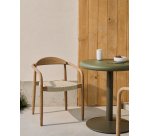 Chaise empilable Nina en bois d’acacia et corde écrue FSC 100 %