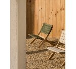 Fauteuil pliable Chabeli bois d'acacia et corde verte