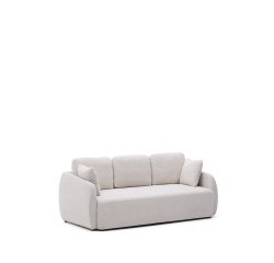 Laira 3-seater sofa bed in ecru chenille 218cm FSC Mix Credit