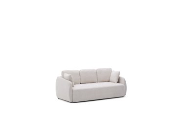 Laira 3-seater sofa bed in ecru chenille 218cm FSC Mix Credit