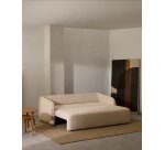 Canapé-lit Laira 3 places en chenille couleur écrue 218 cm FSC Mix Credit