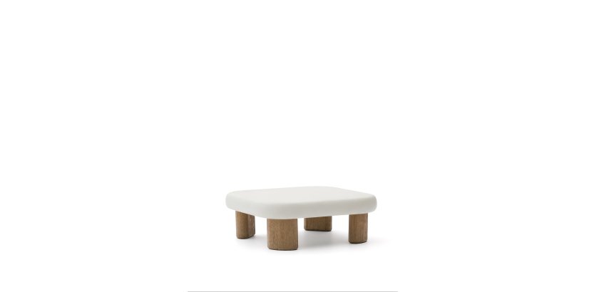 Couchtisch Labra aus Zement und Akazienholz 80 x 80 cm