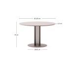 Table ronde d’extérieur Sedalis en acier avec plateau en aluminium taupe Ø 120 cm