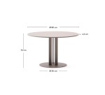 Sedalis round outdoor table in steel with taupe aluminium top Ø80cm
