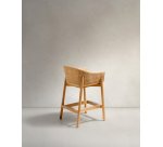 Tabouret Galea en bois de teck et rotin synthétique 75 cm