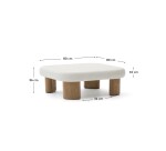 Table basse Labra en ciment et bois d’acacia 80  x80 cm