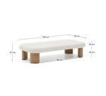 Table basse Labra en ciment et bois d’acacia 140 x 70 cm