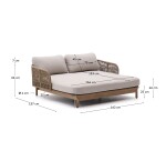Double Catalina hammock in beige rope and acacia wood
