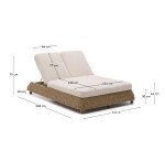 Transat double Meria en rotin synthétique et pieds en bois d’acacia
