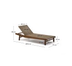 Sun Lounger Itani in acacia wood and synthetic rattan