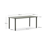 Table d’extérieur Brai en acier galvanisé vert 180 x 90 cm