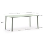 DE_Table d’extérieur Brai en acier galvanisé turquoise 180 x 90 cm