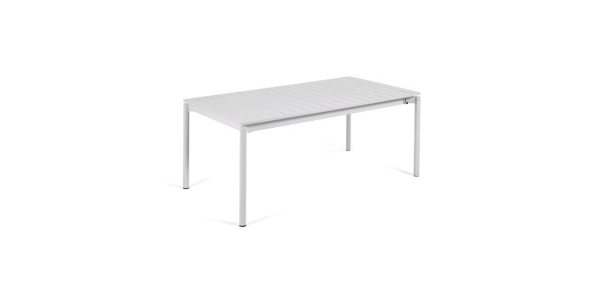 Table extensible d'extérieur Zaltana en aluminium finition gris clair 180 (240) x 100 cm